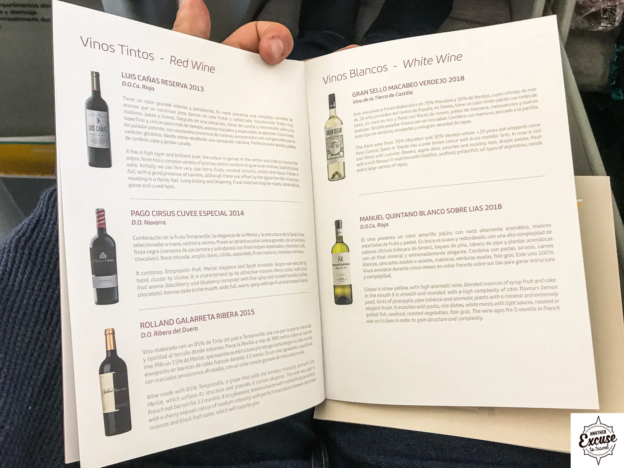 Iberia a330 business menu
