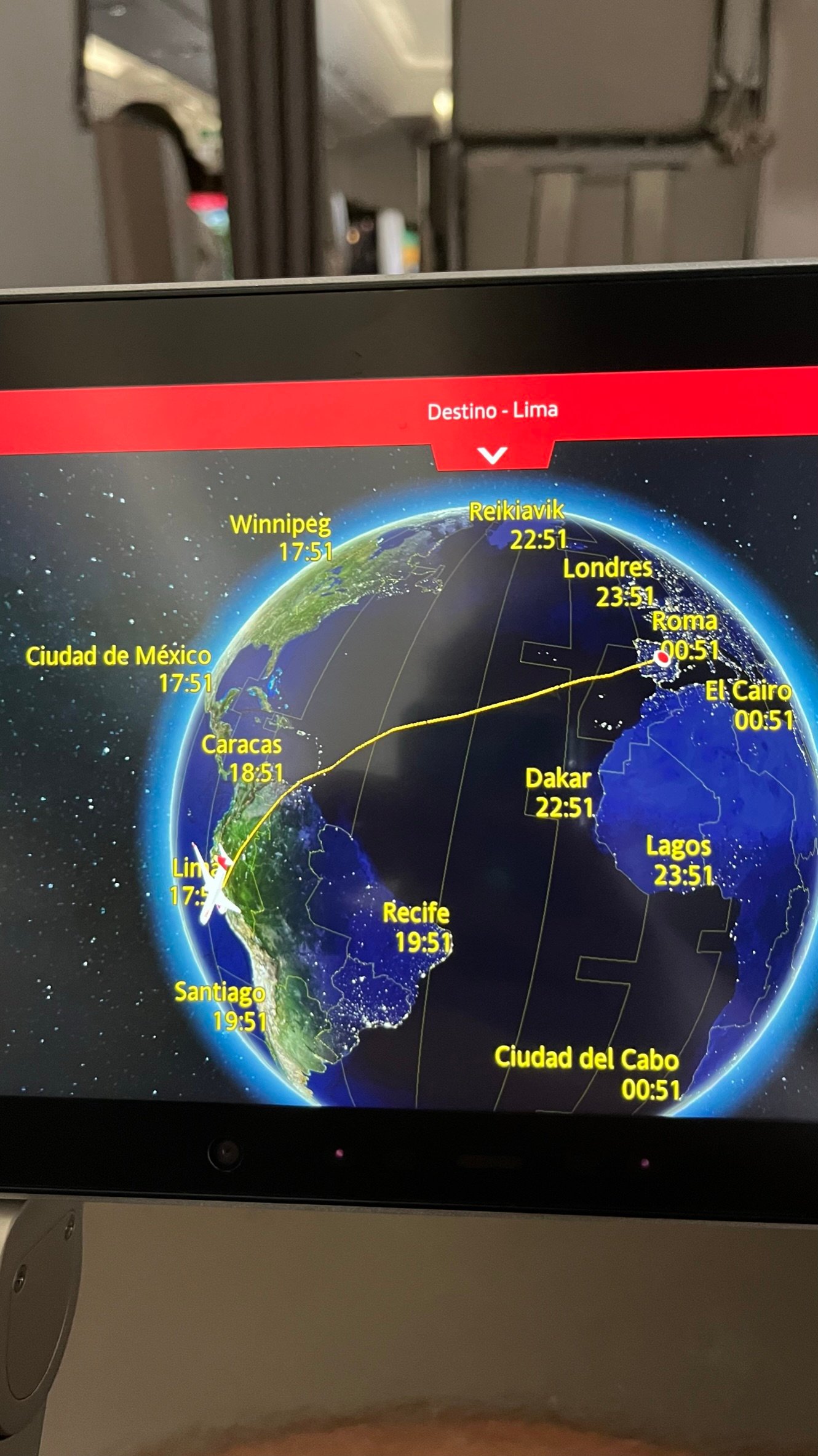 Iberia A350 entertainment screen