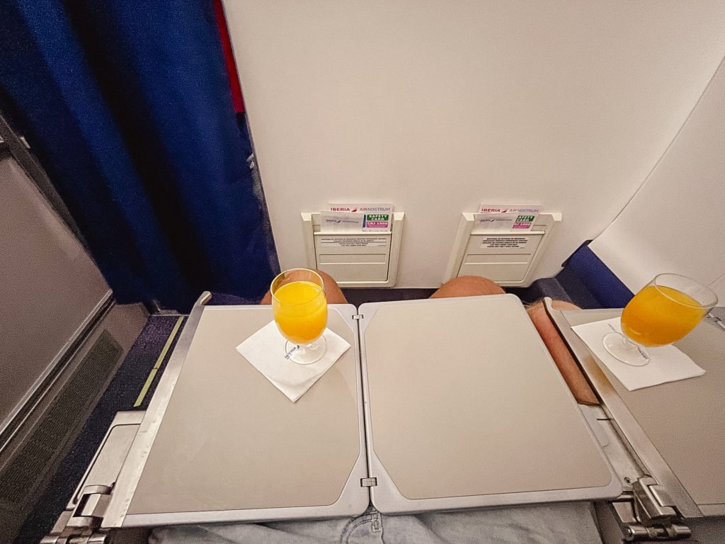 orange juice offered right after takeoff