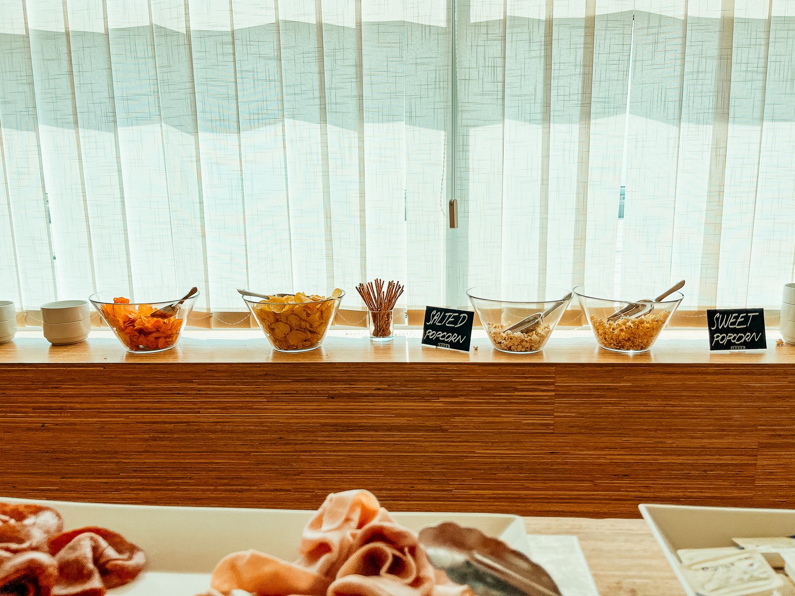 Lounge buffet area self service snacks