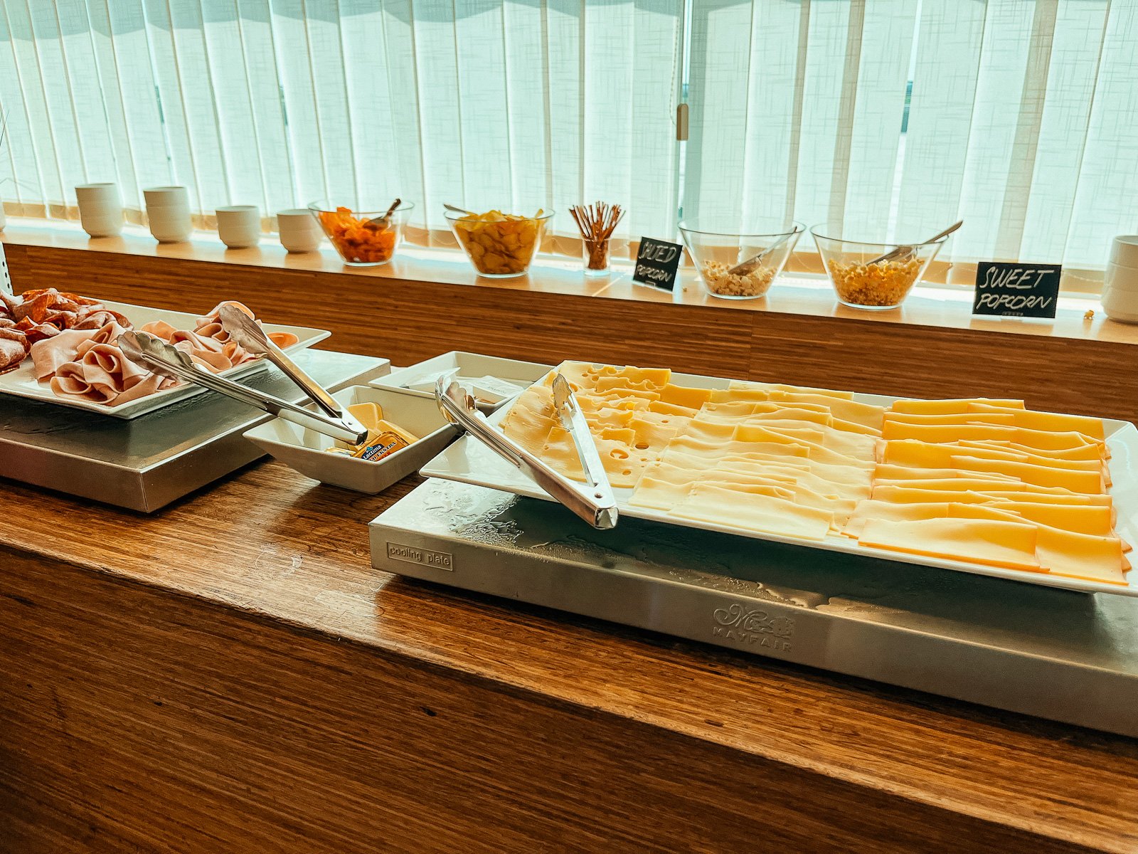 Lounge buffet with cheese and cold meats