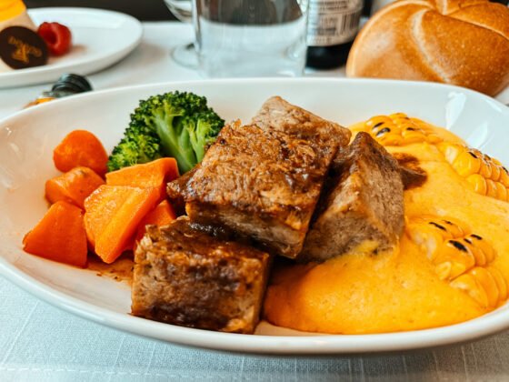 Iberia Business Class Madrid to Prague Main Course - Pork