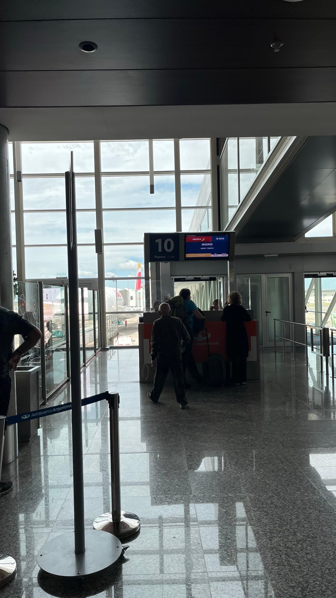 Boarding flight from Buenos Aires to Madrid