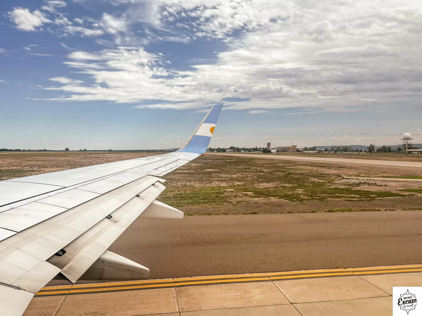 Flybondi aircraft at Mendoza. View from window.