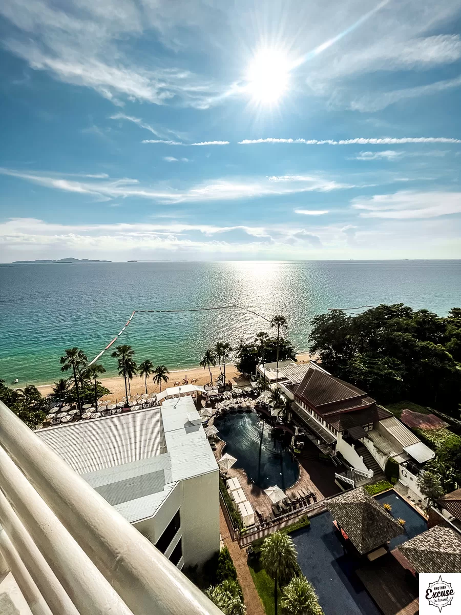 View of sea from balcony in Pattaya