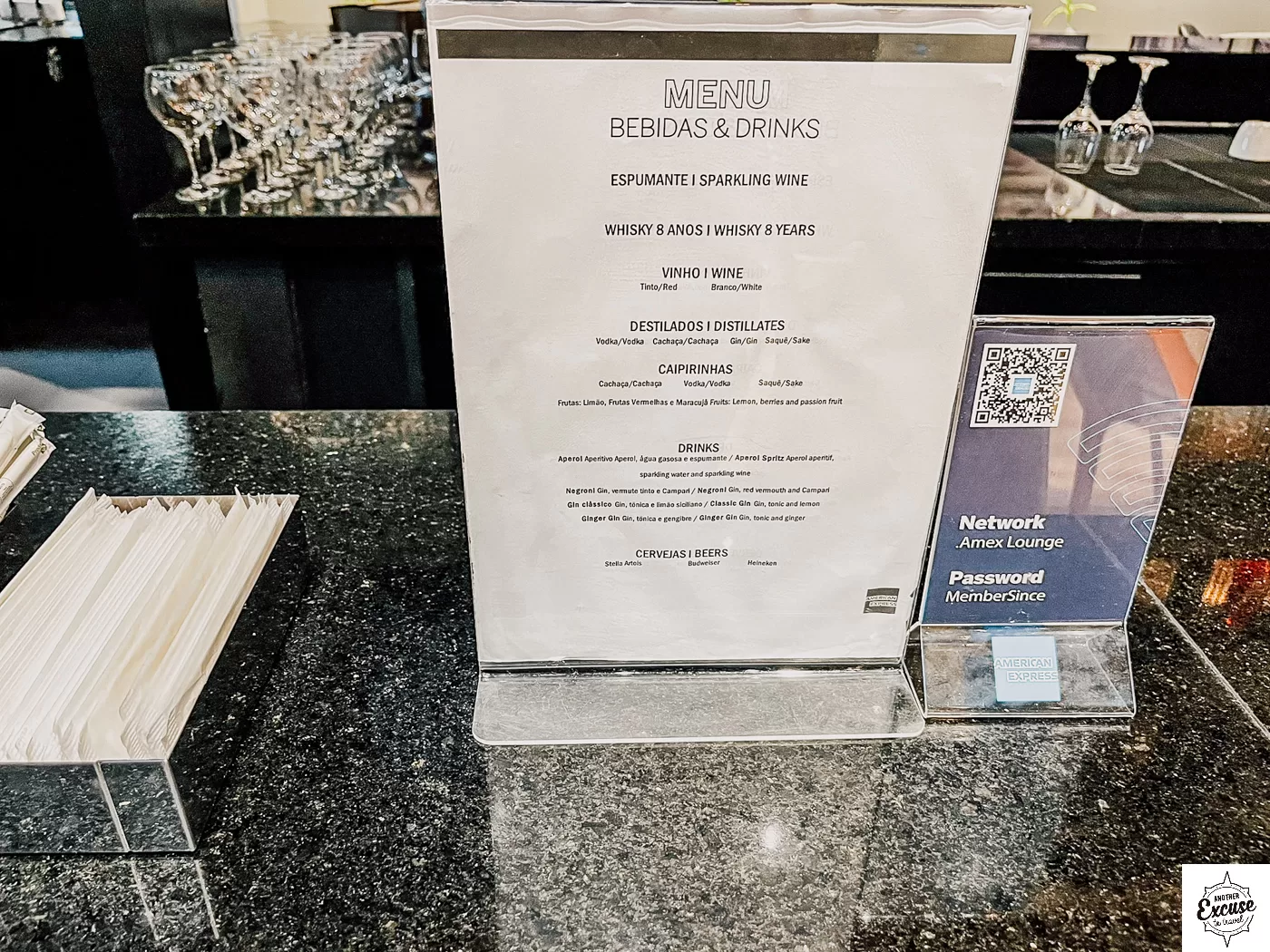 Centurion Lounge São Paulo Drinks Menu