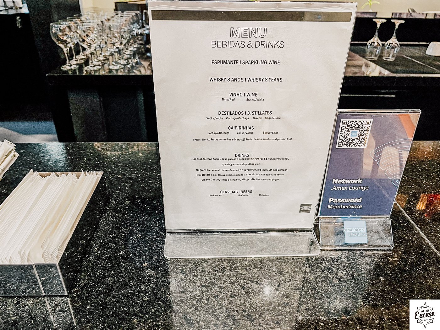 Centurion Lounge São Paulo Drinks Menu