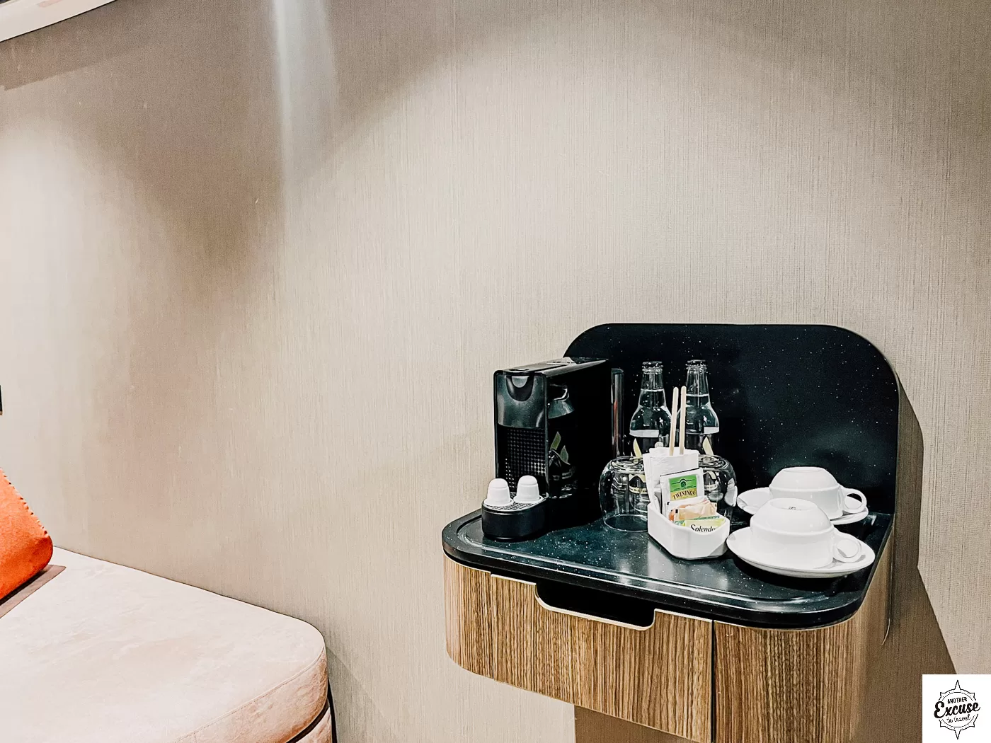 Nespresso coffee machine in hotel bedroom