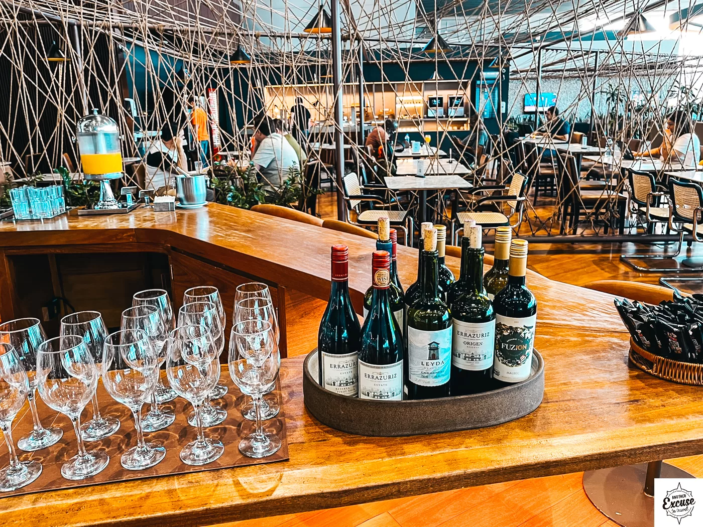 Airport lounge wine seleciton