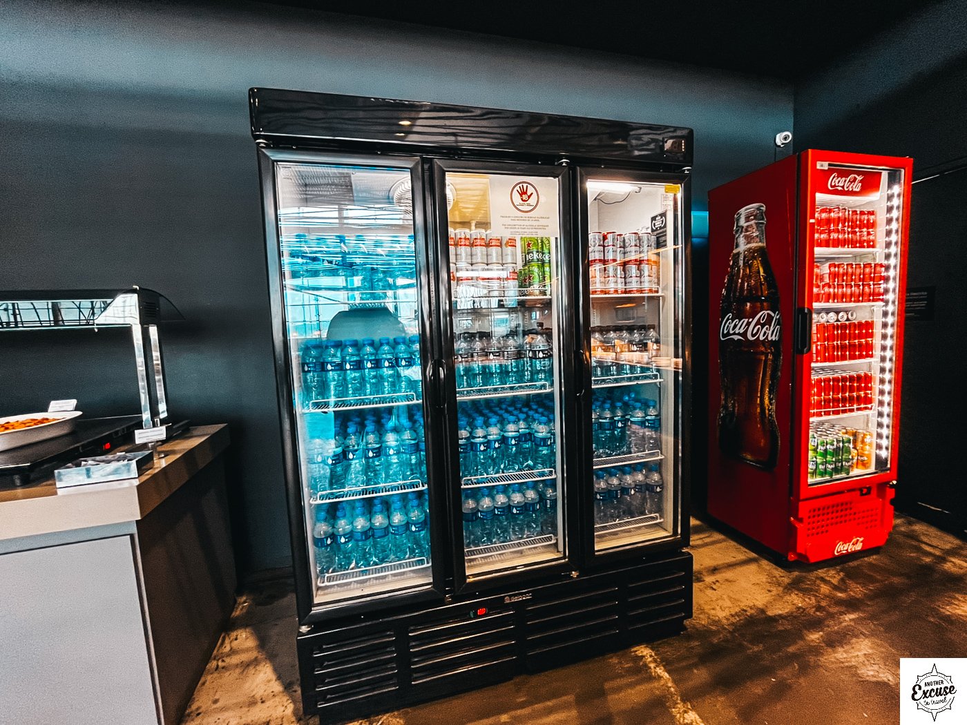 Banco Safra Lounge São Paulo drinks fridge