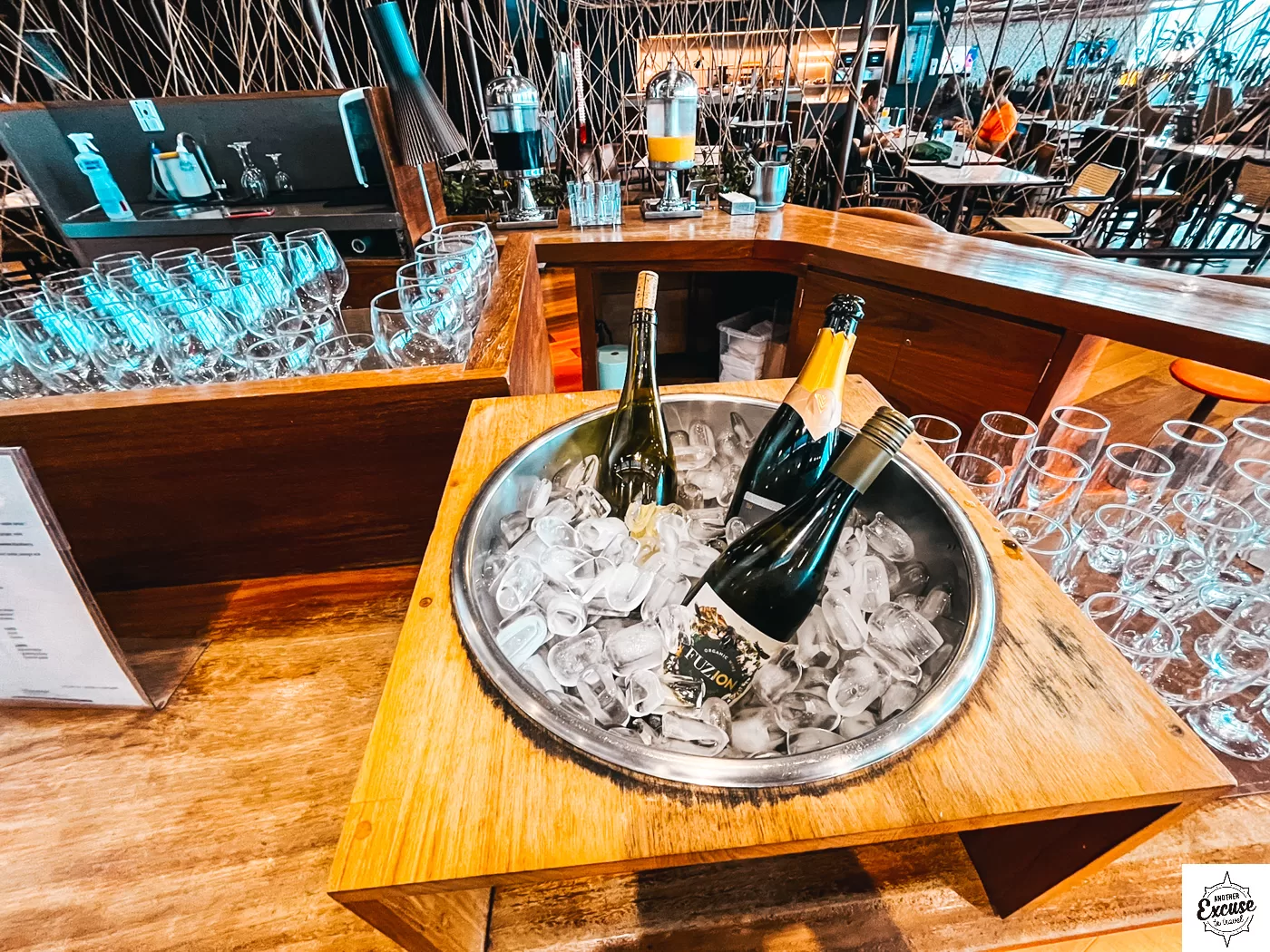 airport lounge sparkling wine selection
