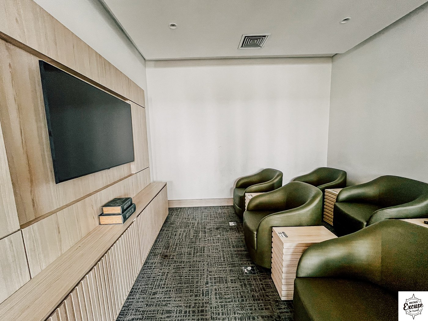 Airport lounge television room