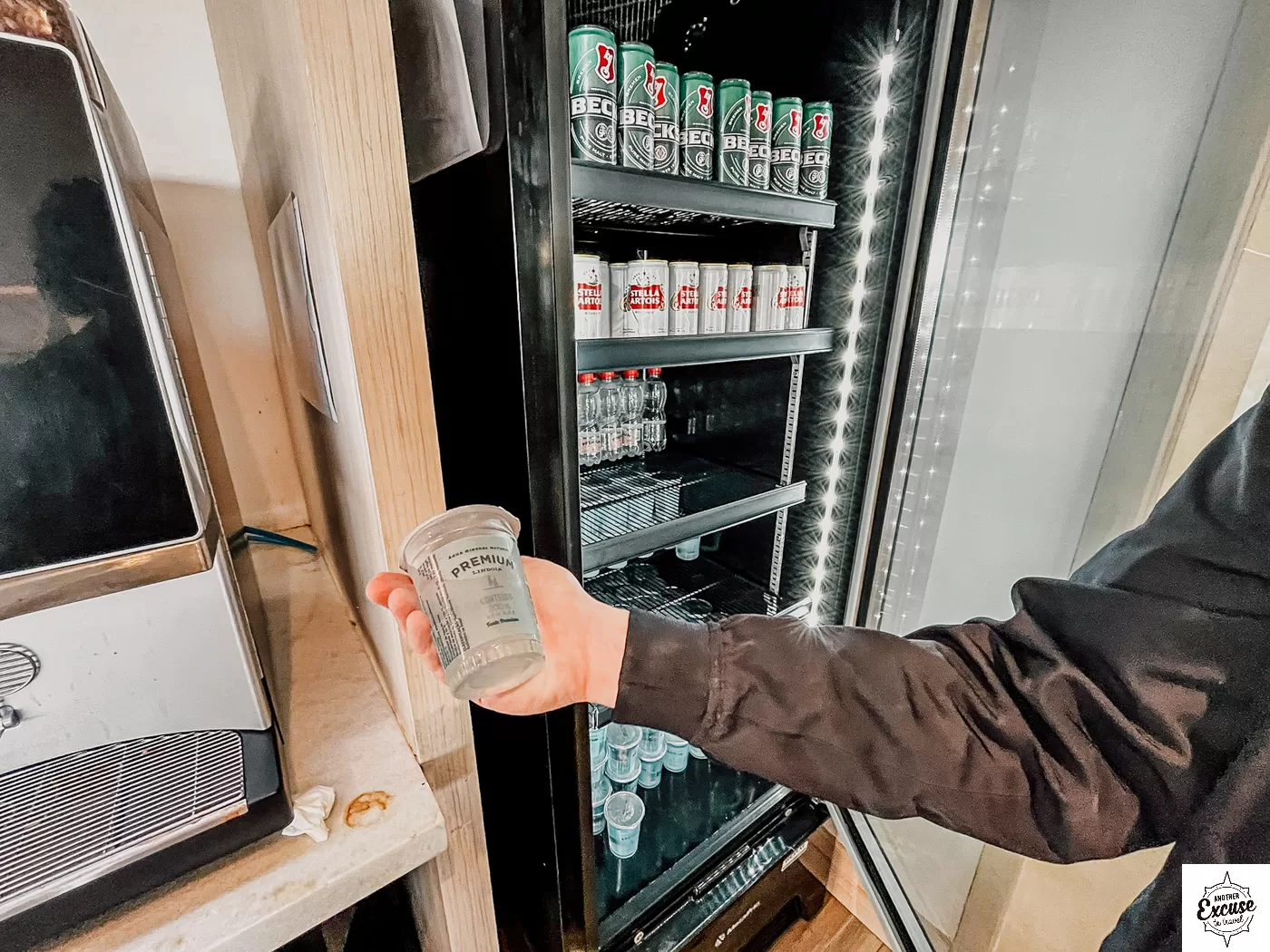 Airport lounge drinks fridge