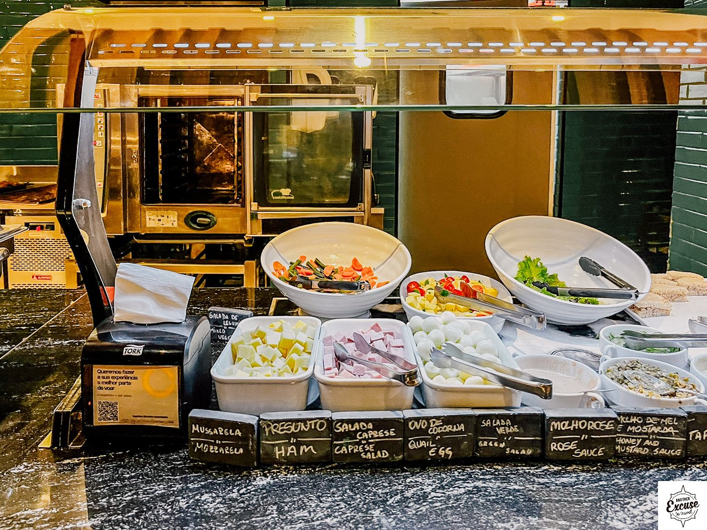 Airport lounge buffet